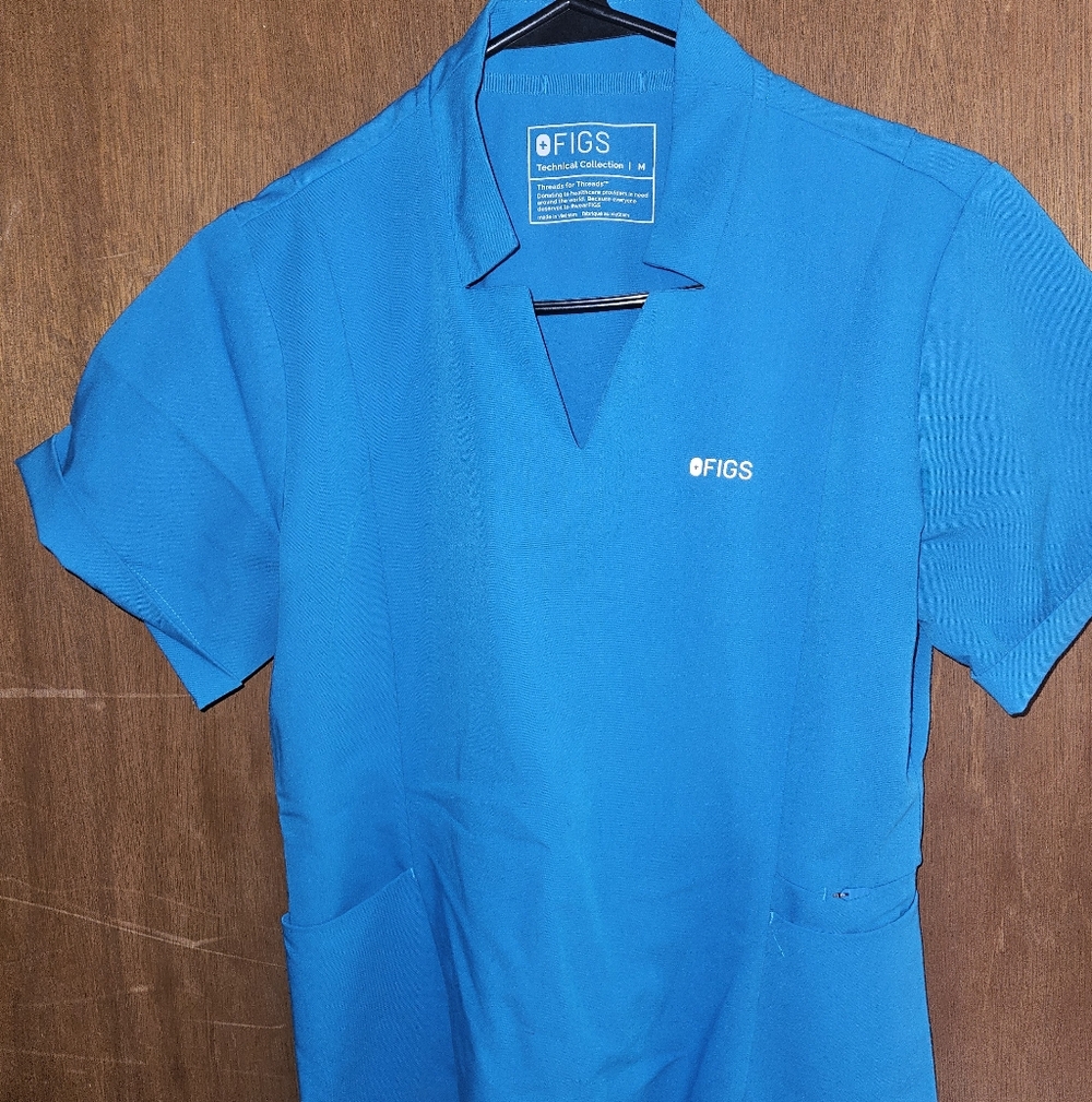 Extreme Blue Inala Slim Scrub Top- M